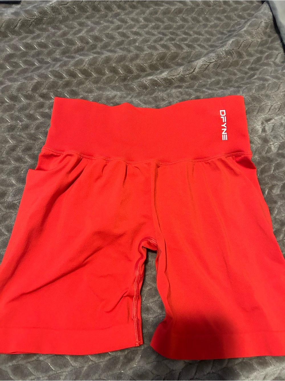 DFYNE Women's Red Athletic Bike Shorts